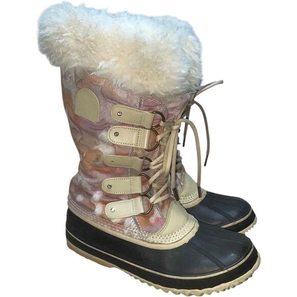 Sorel Joan of Arctic Reserve Sheepskin Cowhide Champagne Vail Boots   Size: 11 - Picture 1 of 9